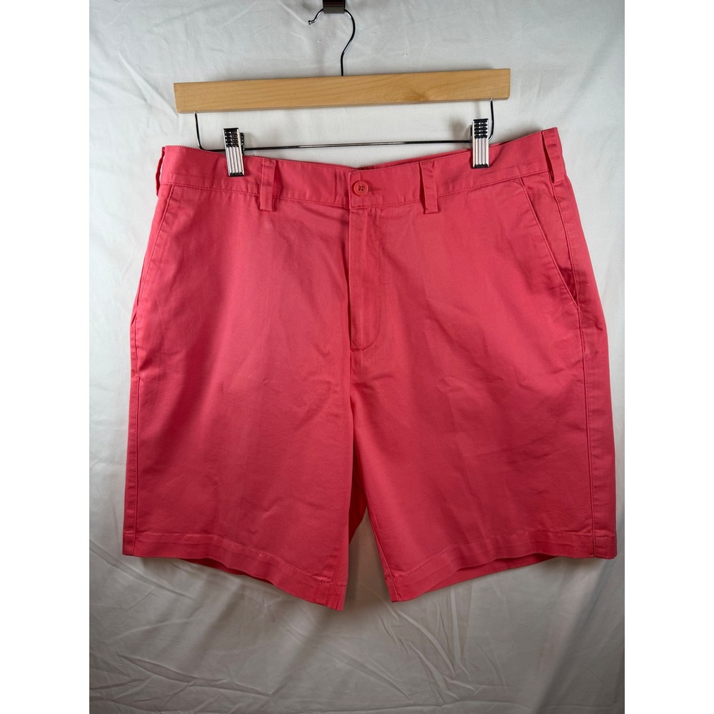 Fish Hippie Drift Shorts‎ Mens 34 Coral Pink Flat Front Cotton Preppy Old Money